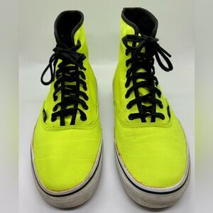 Vans Unisex Classic Yellow Neon Canvas Lace Up High Top Skate Shoe M 8 W 9.5
